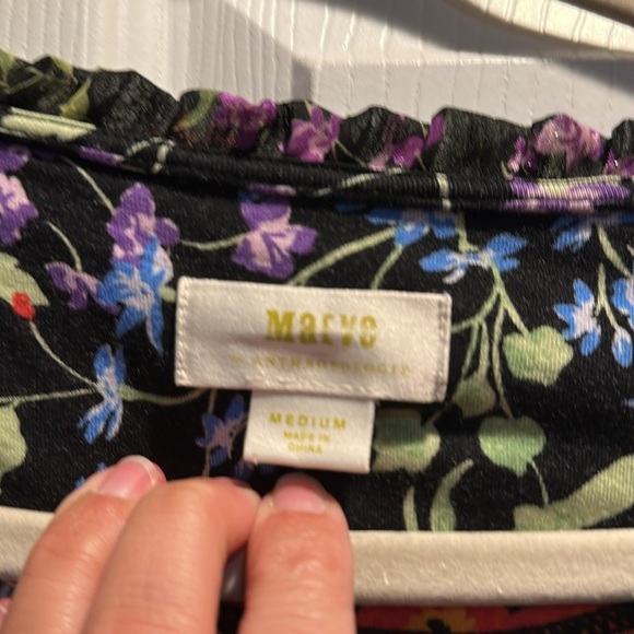 Anthropologie Maeve Jacquin Floral Peasant Blouse M Top - Picture 3 of 8